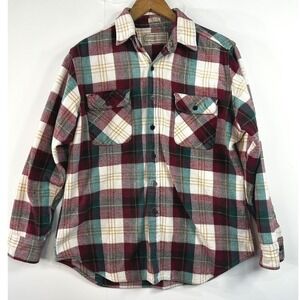 Timber Run Gorpcore‎ Plaid Flannel Shirt Large Cotton Granola Girl Cabin Core